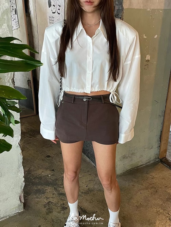 低腰鉚釘小褲裙